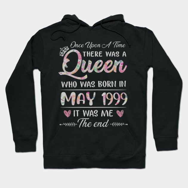 Girls 21th Birthday Queen May 1999 21 Years Old Hoodie by daylightpombo3